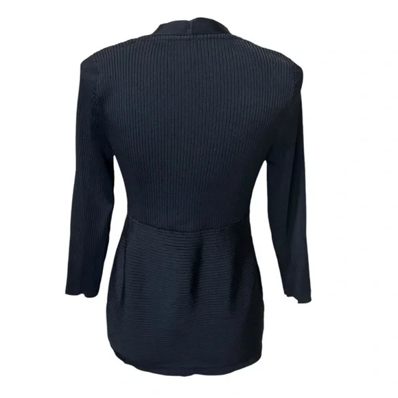 WHBM Black Ribbed V-Neck Sweater Size Large - Picture 4 of 6